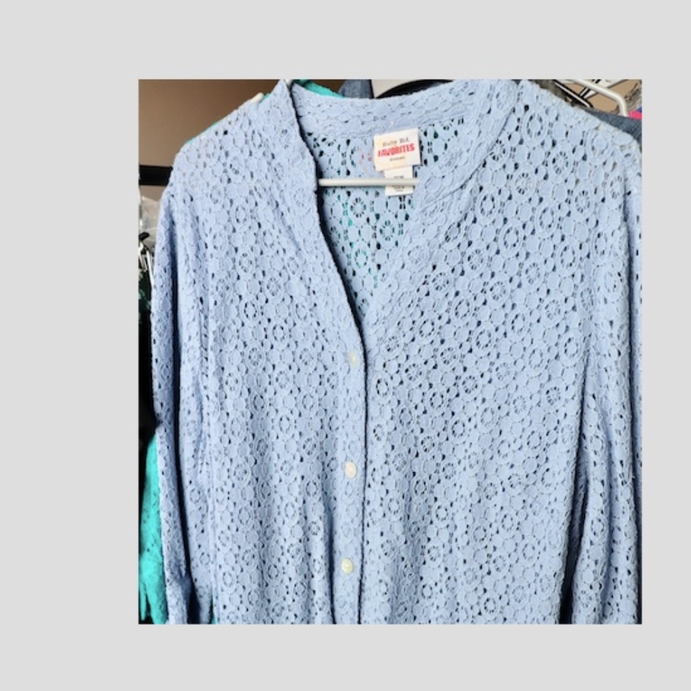 Lace Button Down Blouse